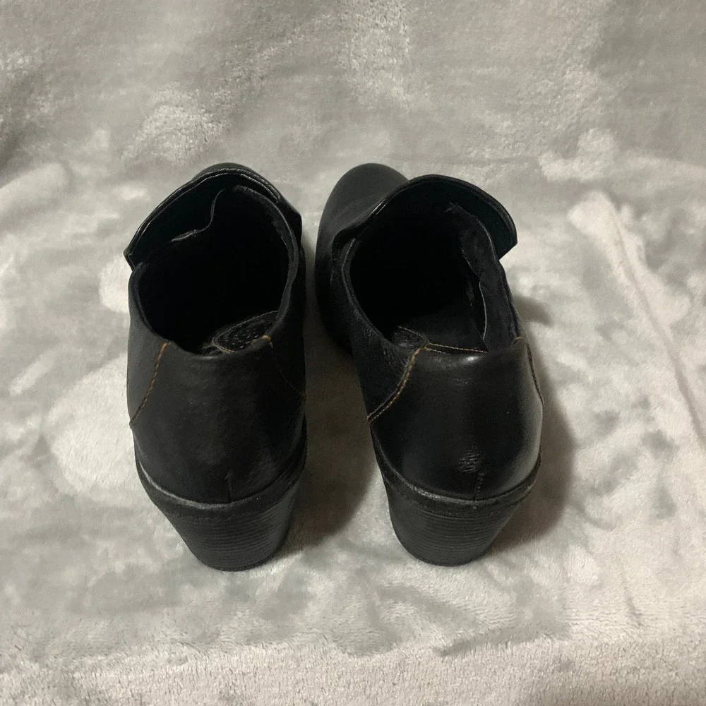 BOC Born Concept Black Leather Ankle Boots Booties Women's US‎ 9.5 EU 41 Block